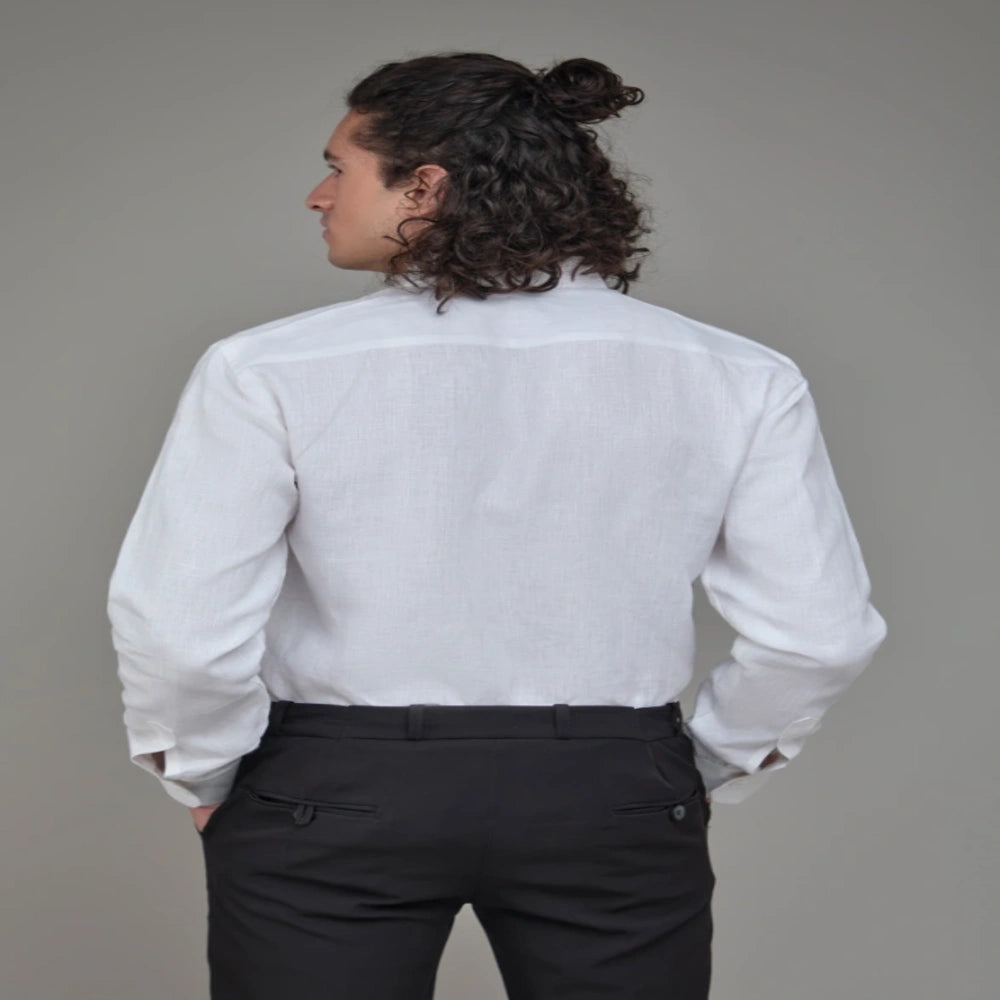 Men Solid Hemp Formal Shirt