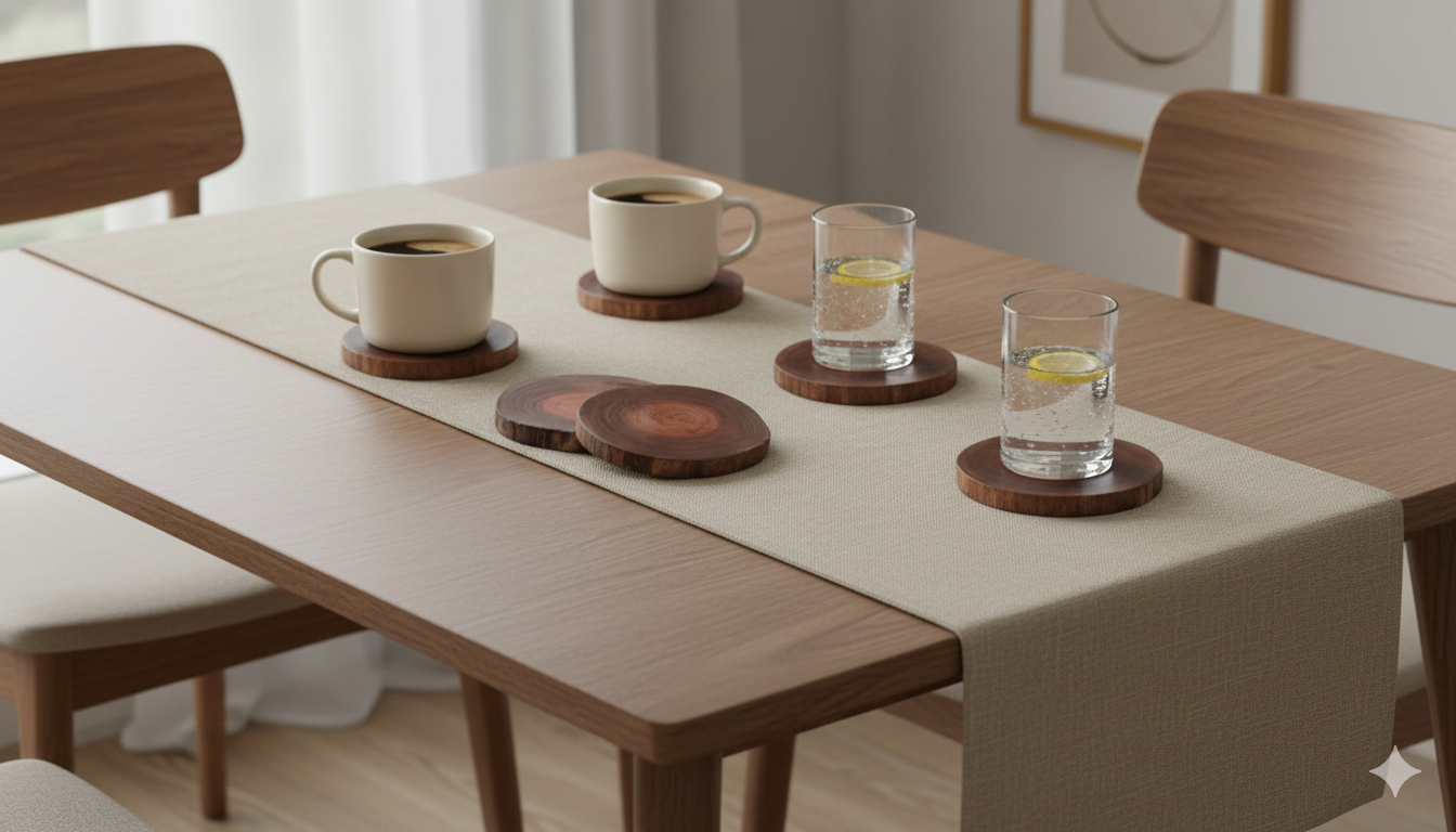 Eucalyptus Wooden Coaster(Pack of 4)