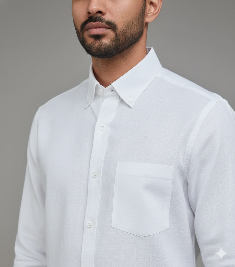 Men Solid Hemp Formal Shirt