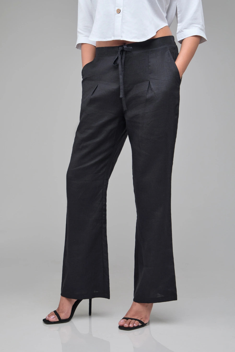 Hemp Solid Black Pants