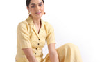 Hemp Yellow Pallazo And Shirt Co-Ord Set