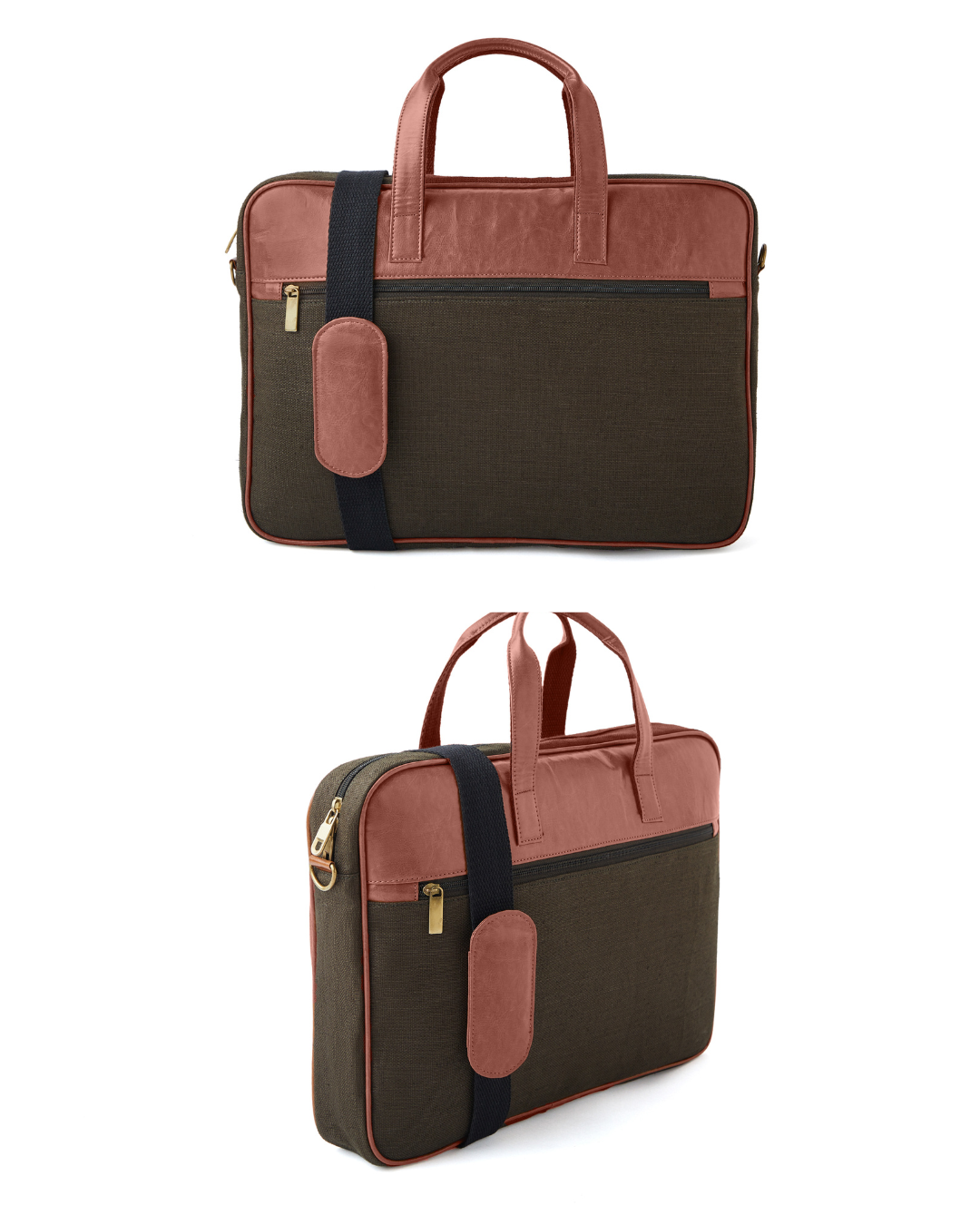 Hemp and PU Laptop Bag